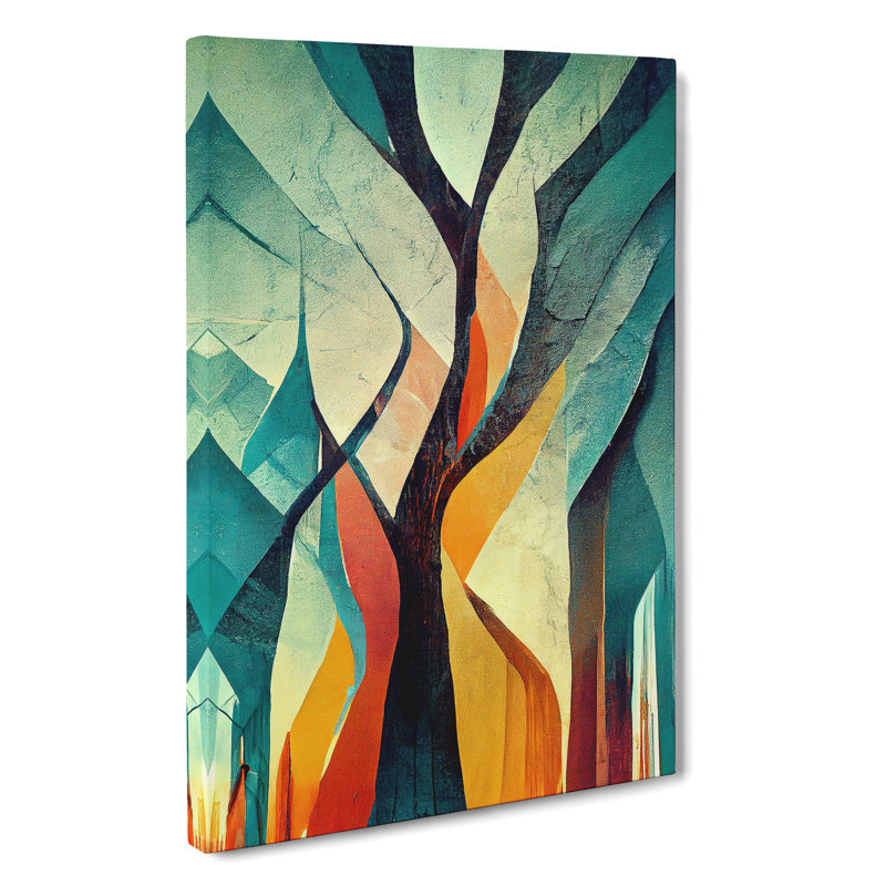 XV1022-4743X Tree Abstract Art No.6 - Print, Wrapped Canvas, 60cm H x 40cm W, No Matte