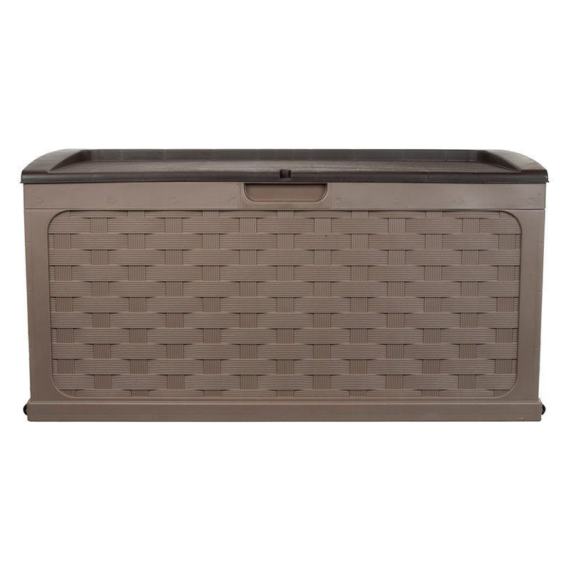 Starplast 45.7'' W 88 Gallons Water Resistant Plastic Lockable with Wheels, Mocha / Brown