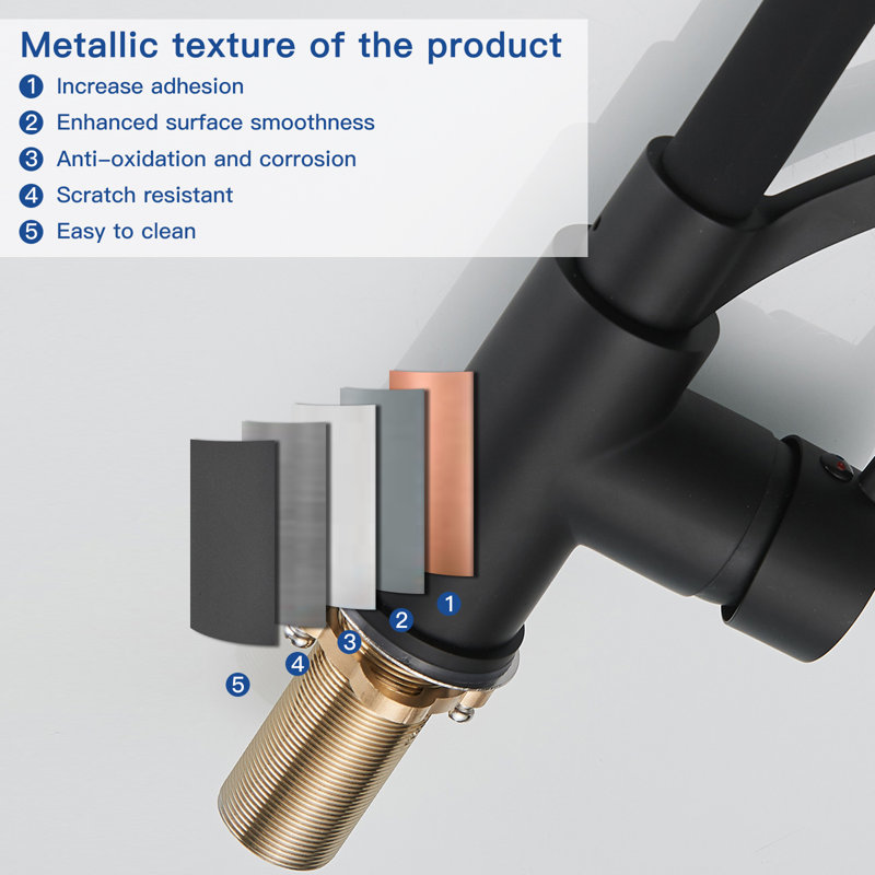 Matte Black Pull-Out Spray Single Handle Kitchen Faucet