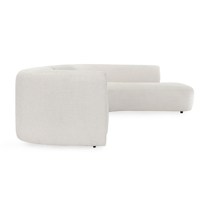 Anniston 2-piece Upholstered Fabric Sectional Sofa In Ivory