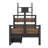 Twin Size Metal Platform Bed With Two Drawers And Rotatable TV Stand