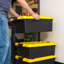IRIS 48Qt./12 Gal. Heavy-duty Stackable Storage Tote in Black with Yellow Lid