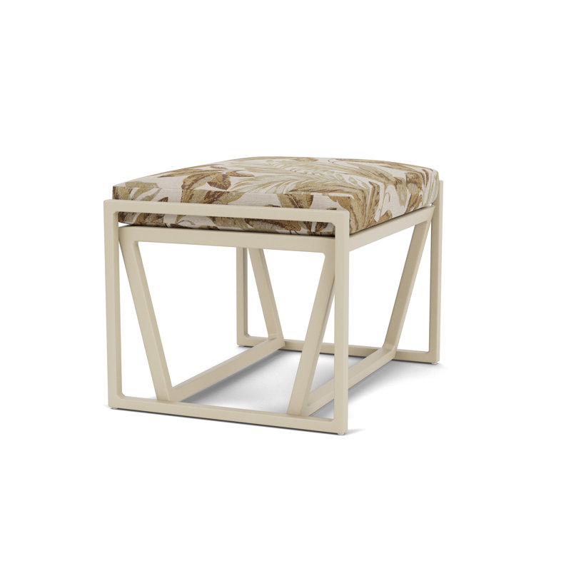Summit Outdoor Ottoman, Linen, Botanic Willow