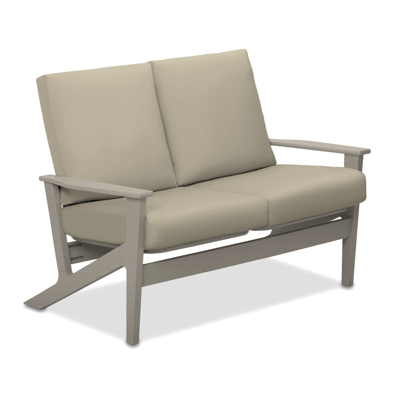 Chrisa 51.5'' Wide Loveseat with Cushions, Blend Indigo, Warm Gray