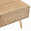 Table basse en rotin avec porte coulissante et pieds en bois massif - naturel, 41,34 po