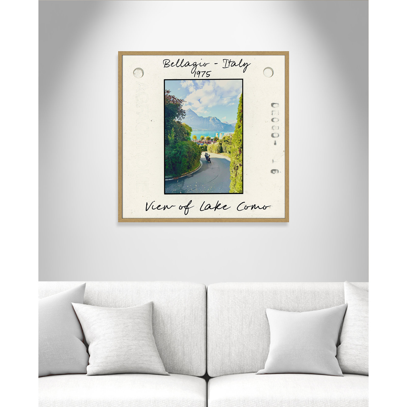 Belaggio, Italy - View of Lake Como Print by Susan Jill, 32" H x 32" W x 0.75" D, Natural Single Picture Framed Paper
