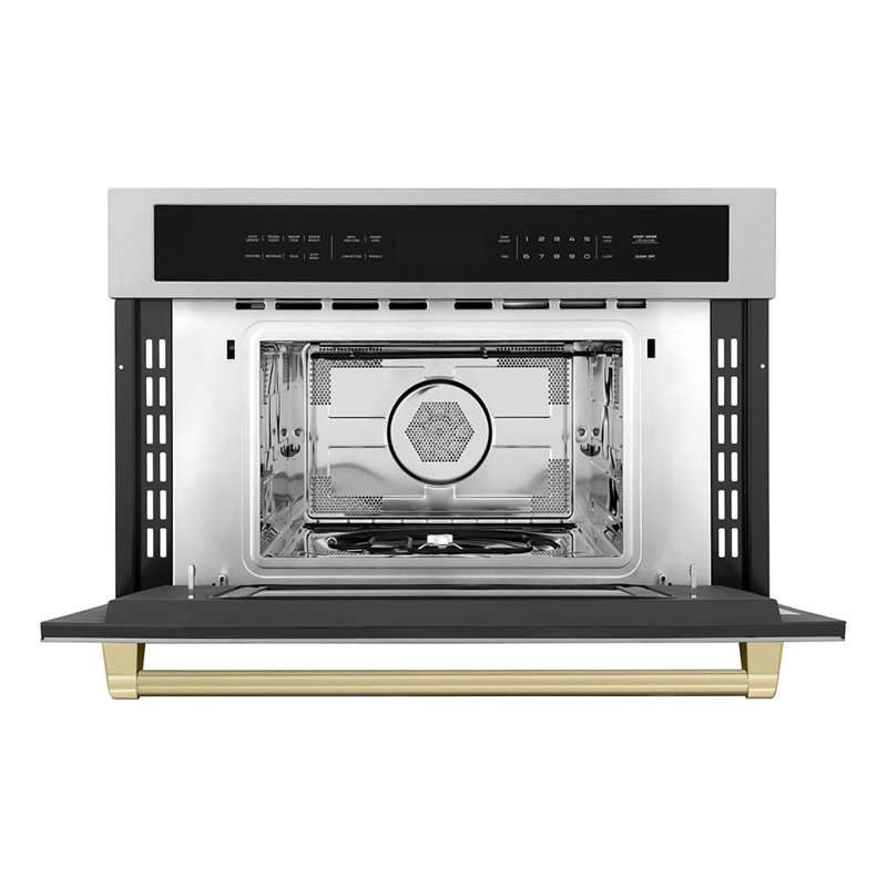 ZLINE Edition 30 in. Convection Microwave Oven in Stainless Steel and Accents, Champagne Bronze