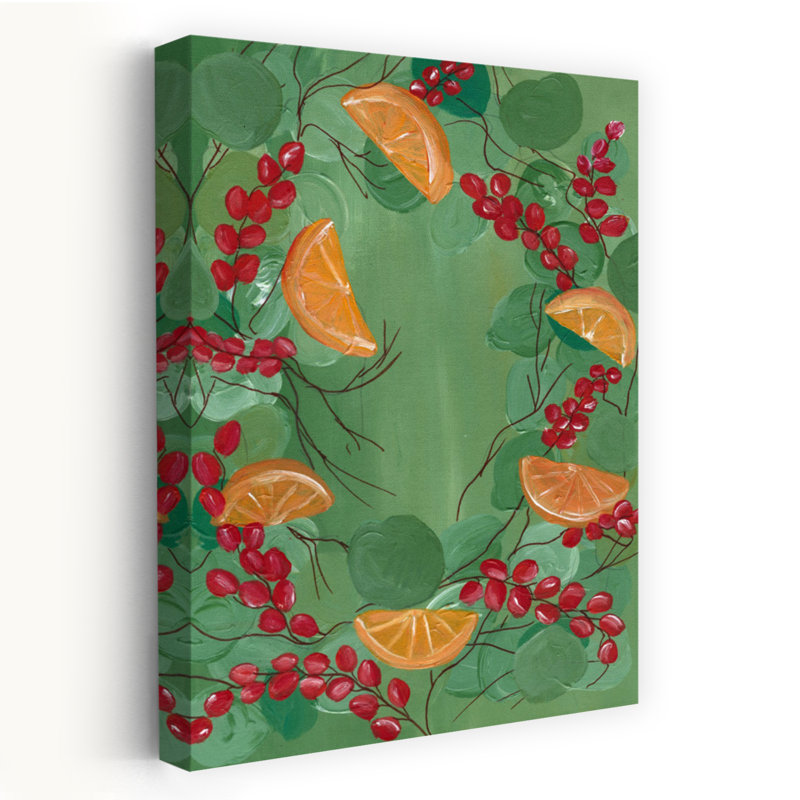 Festive, orange, baie, couronne, rustique, vibrant, automne, art mural, H 48 po x l 32 po