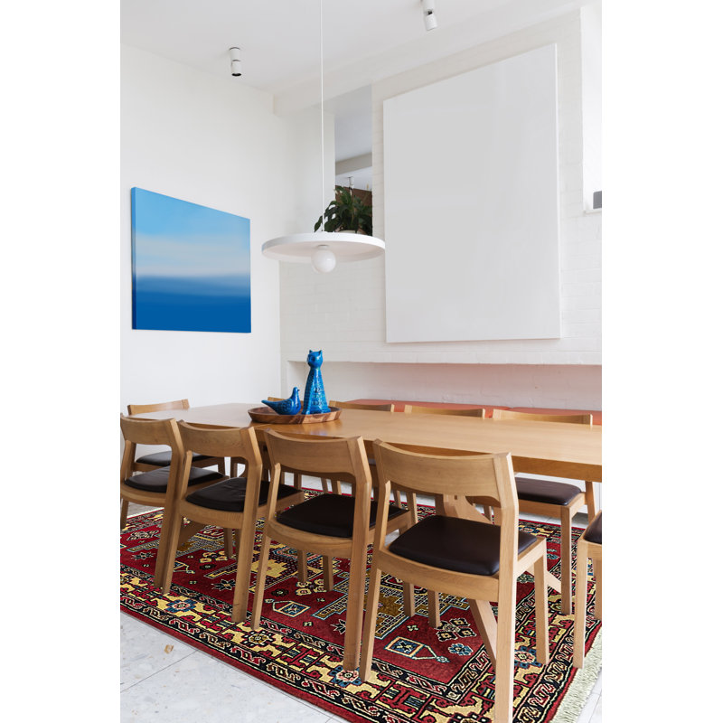Tapis rouge rétro Kayseri 3 pi 5 po x 5 pi