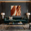 Toile diagonale rayée beige sur toile-2132744037