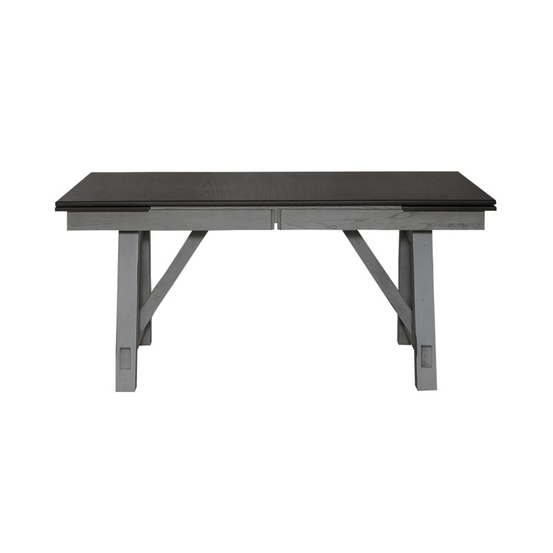 Ashby Extendable Trestle Dining Table w/ Two 14" Leaves