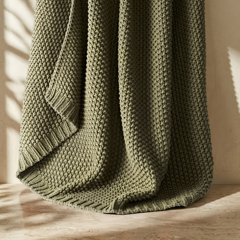 Jeté en coton EverGrace, Twin (60" x 80"), Olive Green