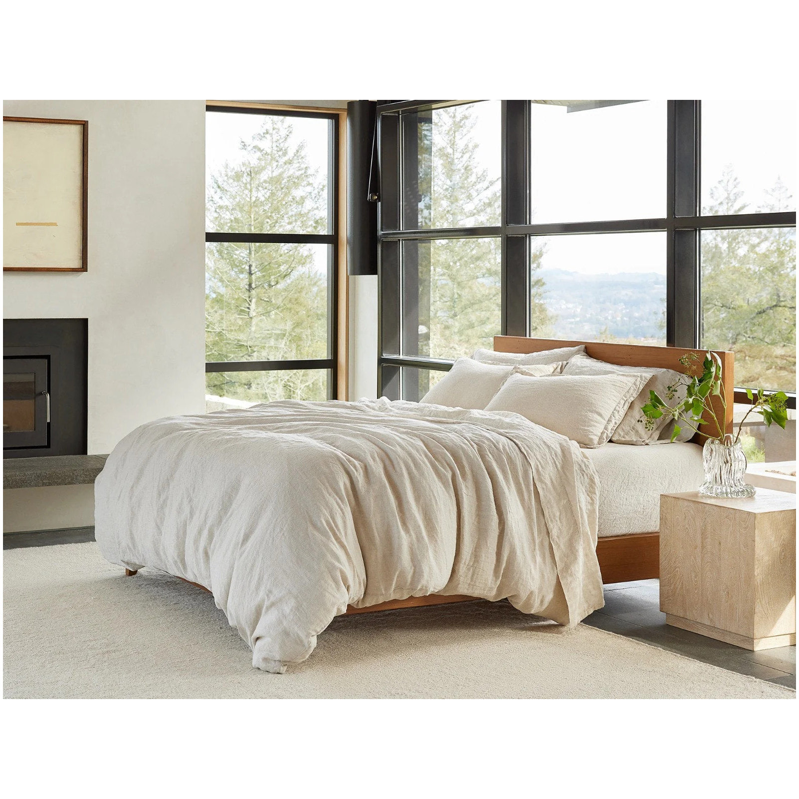 Coyuchi Organic Relaxed Linen Duvet Cover, Undyed Chambray, King/Cal King Duvet Cover