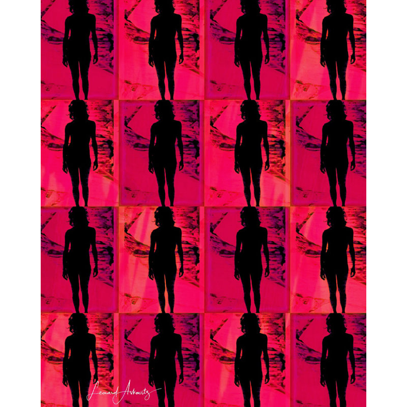 Silhouette In Magenta Print by Leonard Askowitz