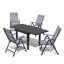 Ensemble repas extensible pour 4 personnes en aluminium avec chaises inclinables réglables pliées-1109578893