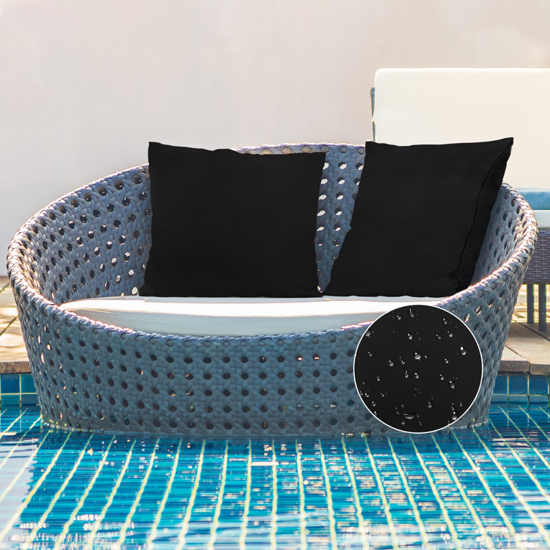 Housse de coussin intérieur / extérieur en polyester Bedding, Onyx, H 22 po x l 22 po