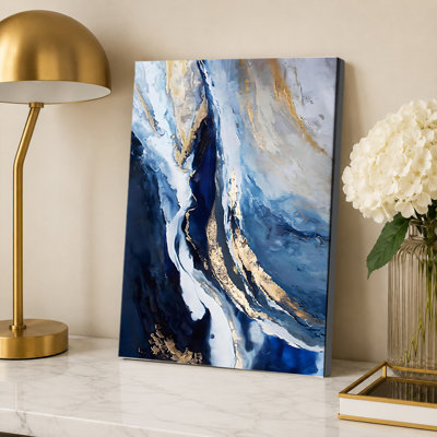Affiche d'art moderne sur toile bleue abstraite