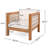 Acacia Wood Outdoor Club Chair  With Beige Rope Arm And Beige Cushions,400 Lbs Capacity