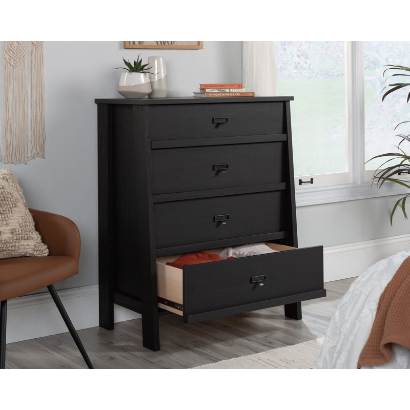 Commode 4 tiroirs Freidin, Chêne corbeau