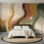 Abstract Waves Wallpaper Organic Curves Topographic Lines Wall Mural-1247956185-1247956005