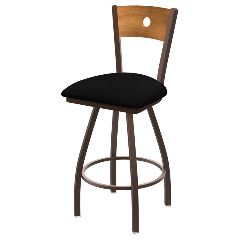Tabouret de bar pivotant de 36" Lareau, Allante Espresso, Bronze, Érable moyen