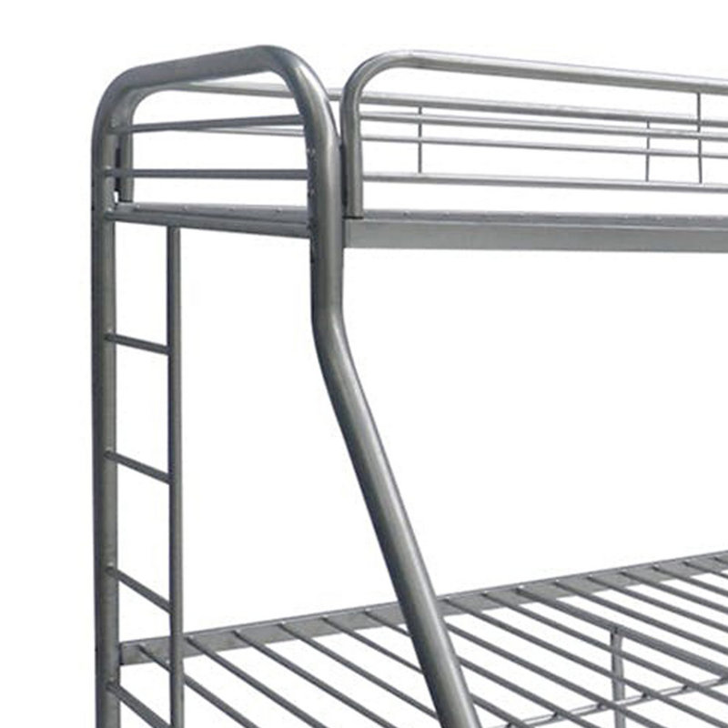 Kuehl Bunk Bed with Built-in Ladder, Twin Over Full, Silver
