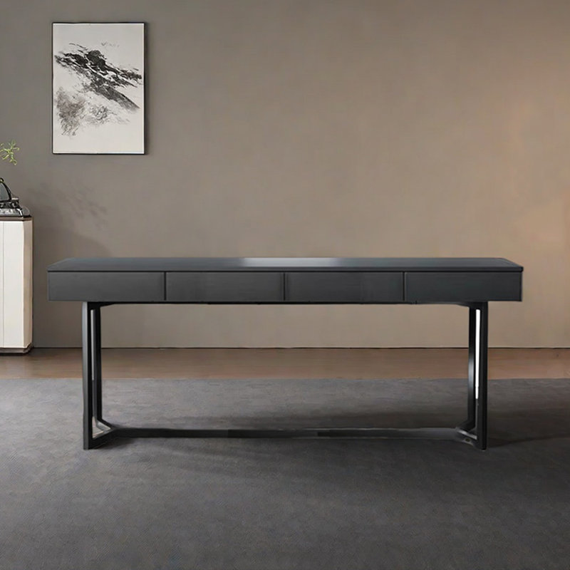 Simple desk for writing at home in black color, 30.71" H x 70.87" W x 23.62" D