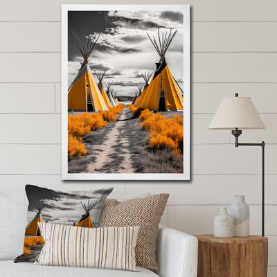 «Yellow Native Tipi Path to Spirituality II», reproduction sur toile