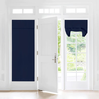 Blackout Small Door Curtain for Kitchen, Privacy Thermal Insulated Door Window Curtain for Classroom Window/Small Front Back Door/Office, 1 Panel