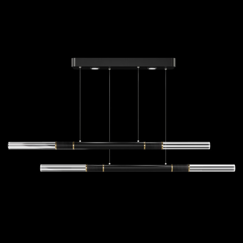 Luminaire suspendu l 71 po Antonia, Laiton / Noir