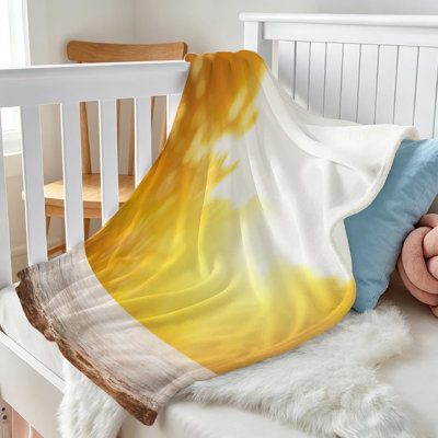 Orange Ultra Soft Flannel Fleece Throw Blanket,Wooden Single-Sided Print