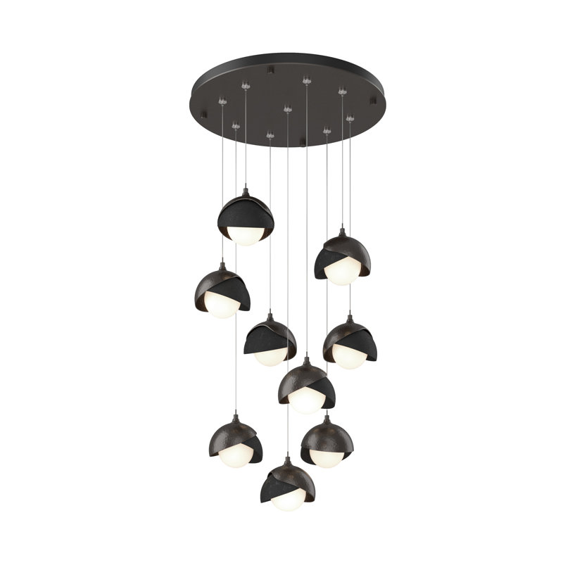 Brooklyn 9 - Light Cluster Geometric Pendant, 10" - 80", Black, Oil Rubbed Bronze