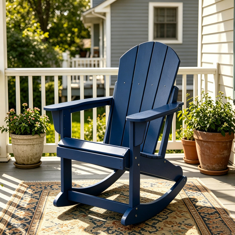 All Weather Adirondack Rocking Chair, Blue