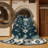 Machine Washable Overdyed Blue Area Rug-1327786352