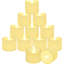 LED Candle Lights, 24Pcs Realistic Bright Flickering Tea Light, Battery Operated Flameless LED Candles, Electric Fake Candle in Warm White and Wave Open (Wave Candles)