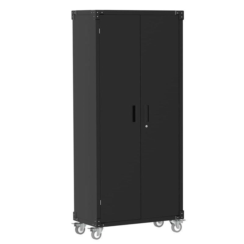 72-Inch Rolling Metal Storage Cabinet with Lock, Heavy-Duty Steel Garage Tool Cabinet