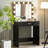 Elegant Black Vanity Desk with Mirror & Adjustable Lights, Large Drawer Dressing Table with 3 Modes