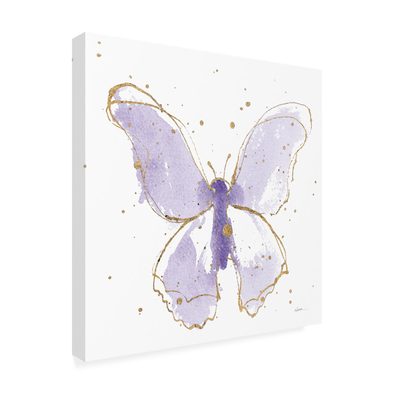 Art sur toile Shirley Novak «Gilded Butterflies II», H 14 po x l 14 po x P 2 po
