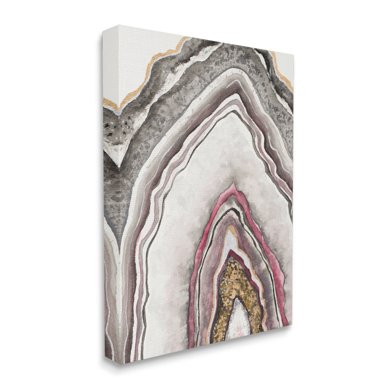 Motif d'arche de roche rose neutre Geode, Toile tendue, H 20 po x l 16 po