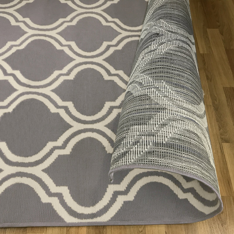 Tapis d'intérieur tissé à la machine à motif treillis marocain moderne Hunfredo, Tapis de couloir 2 pi 7 po x 8 pi