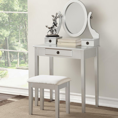 Wood Moniya Makeup Vanity Table And Stool Set