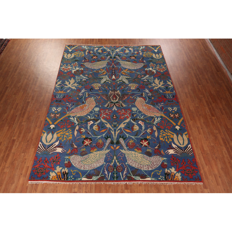 Animals Design Blue Ziegler Oriental Area Rug 10x14