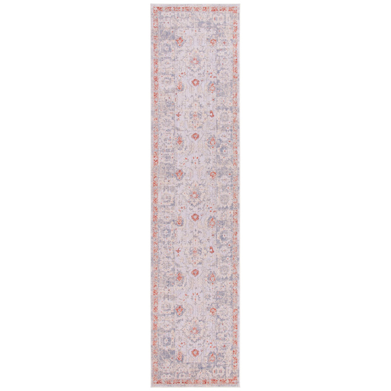 Tapis oriental ivoire / rouille Marview, Tapis de couloir 3 pi x 13 pi