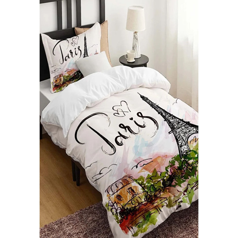 Cotton Floral Duvet Cover with Pillowcases
