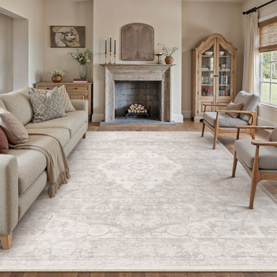 Tapis vintage lavable à la machine avec envers antidérapant