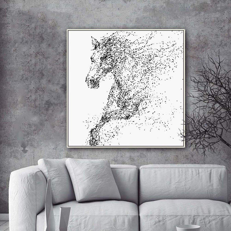 H13 Abatract, reproduction d'art sur toile, Blanc, H 24 po x l 24 po