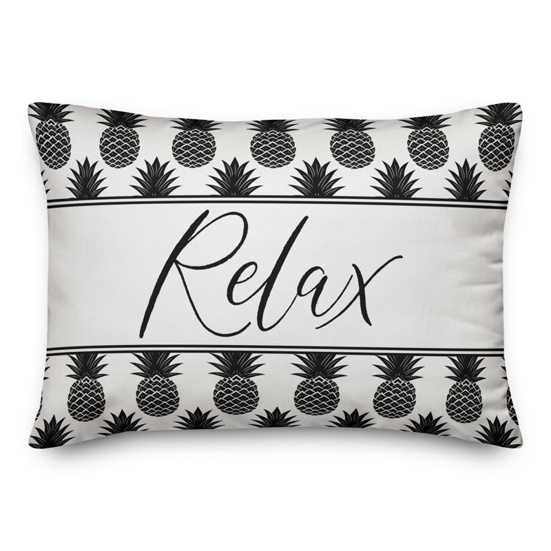 Geometric Outdoor Reversible Throw Pillow, Black