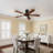 52 In. 5 - Blade Solid Wood Indoor Flush Mount Ceiling Fan with Remote Control
