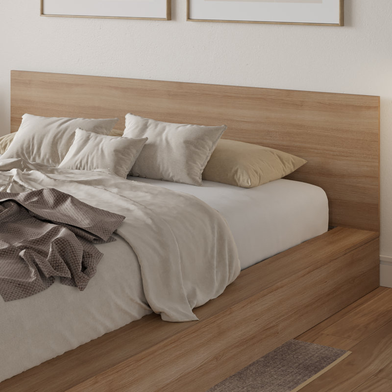 Makoa Low Platform Bed Set, Brown, Queen