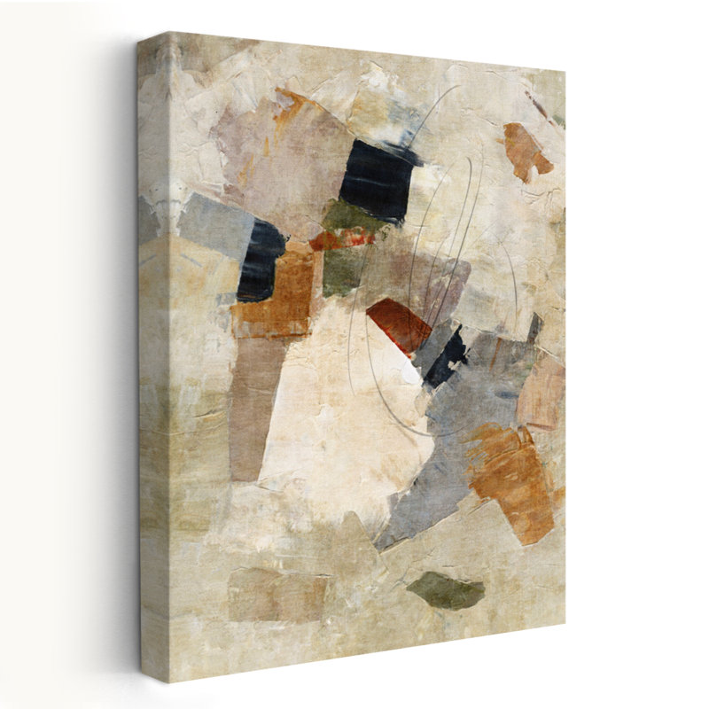 Parchemin - Abstrait gris, art brun neutre, H 24 po x l 16 po